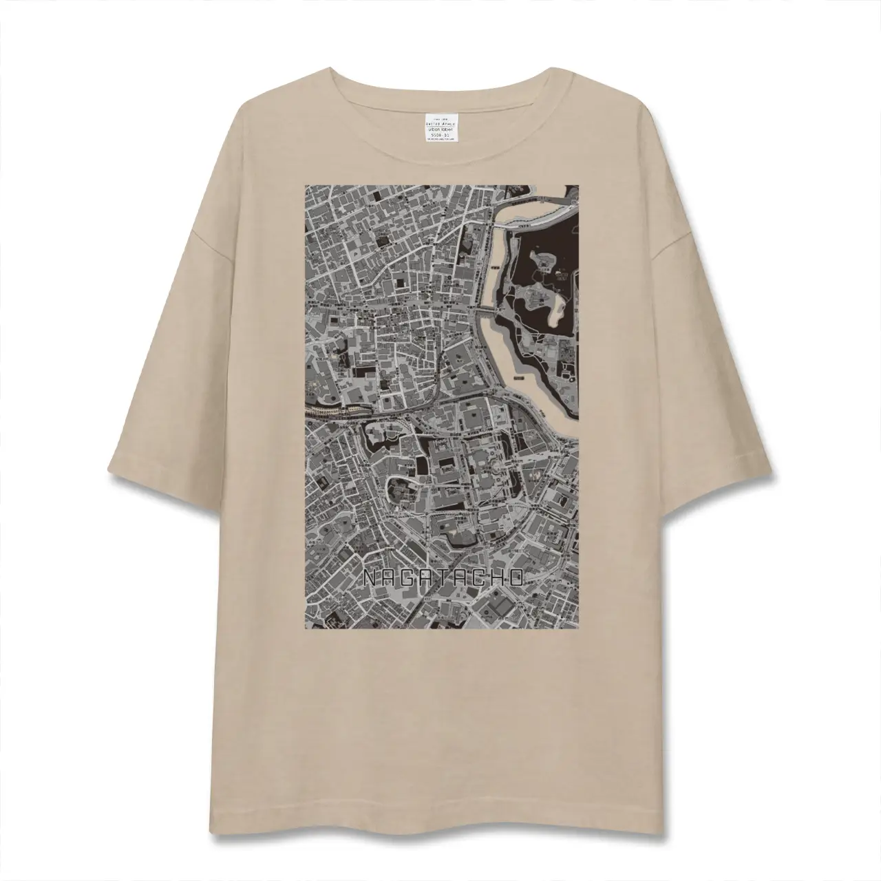 【永田町（東京都）】地図柄ビッグシルエットTシャツ