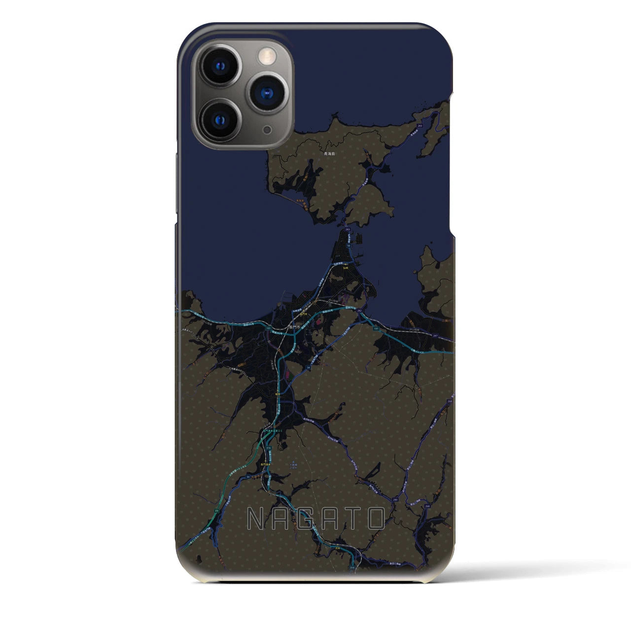 【長門（山口県）】地図柄iPhoneケース（バックカバータイプ）