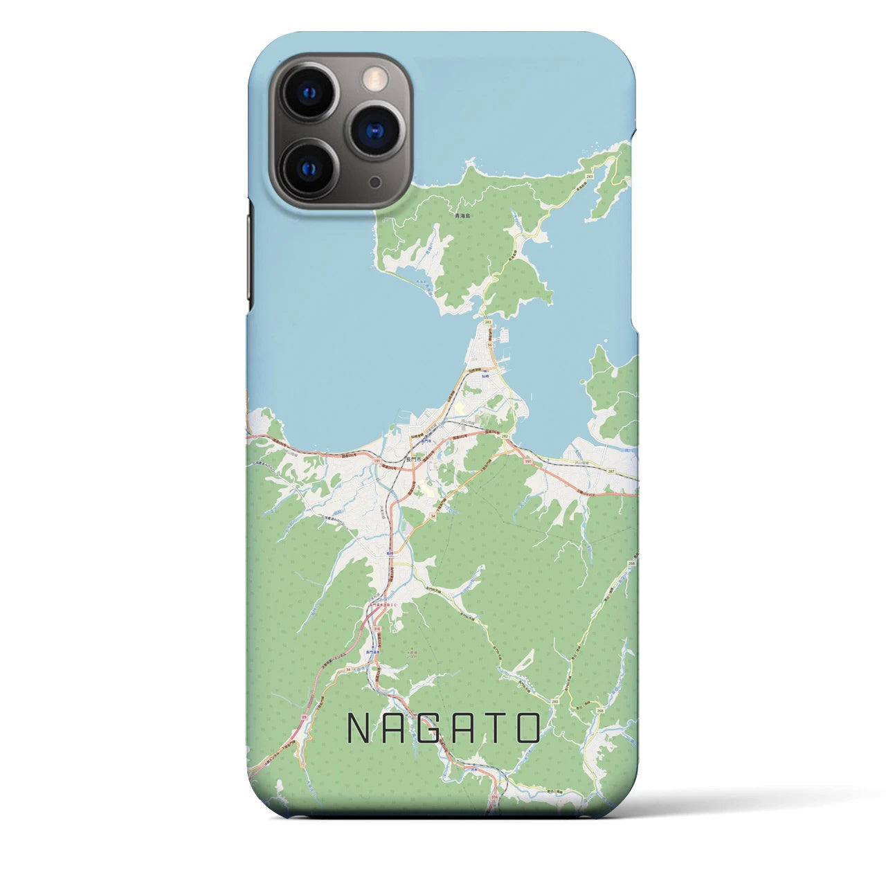 【長門（山口県）】地図柄iPhoneケース（バックカバータイプ）