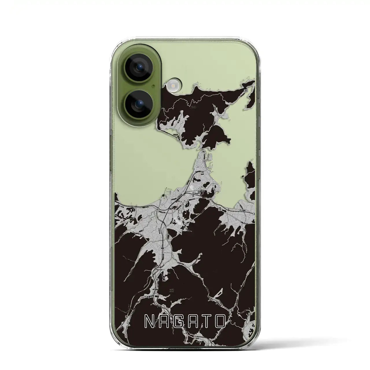 【長門（山口県）】地図柄iPhoneケース（クリアタイプ）モノトーン・iPhone 17 Pro Max 用