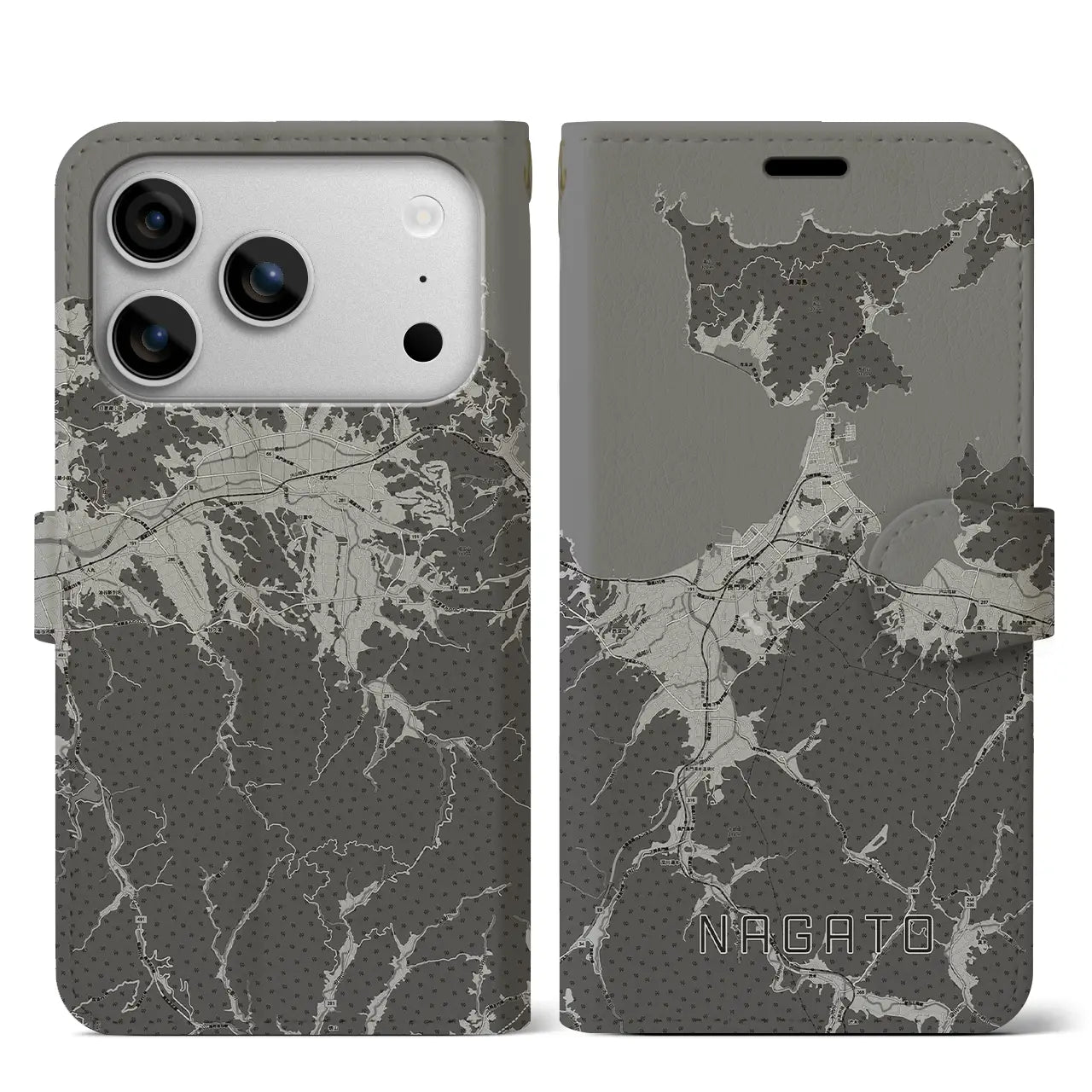 【長門（山口県）】地図柄iPhoneケース（手帳タイプ）