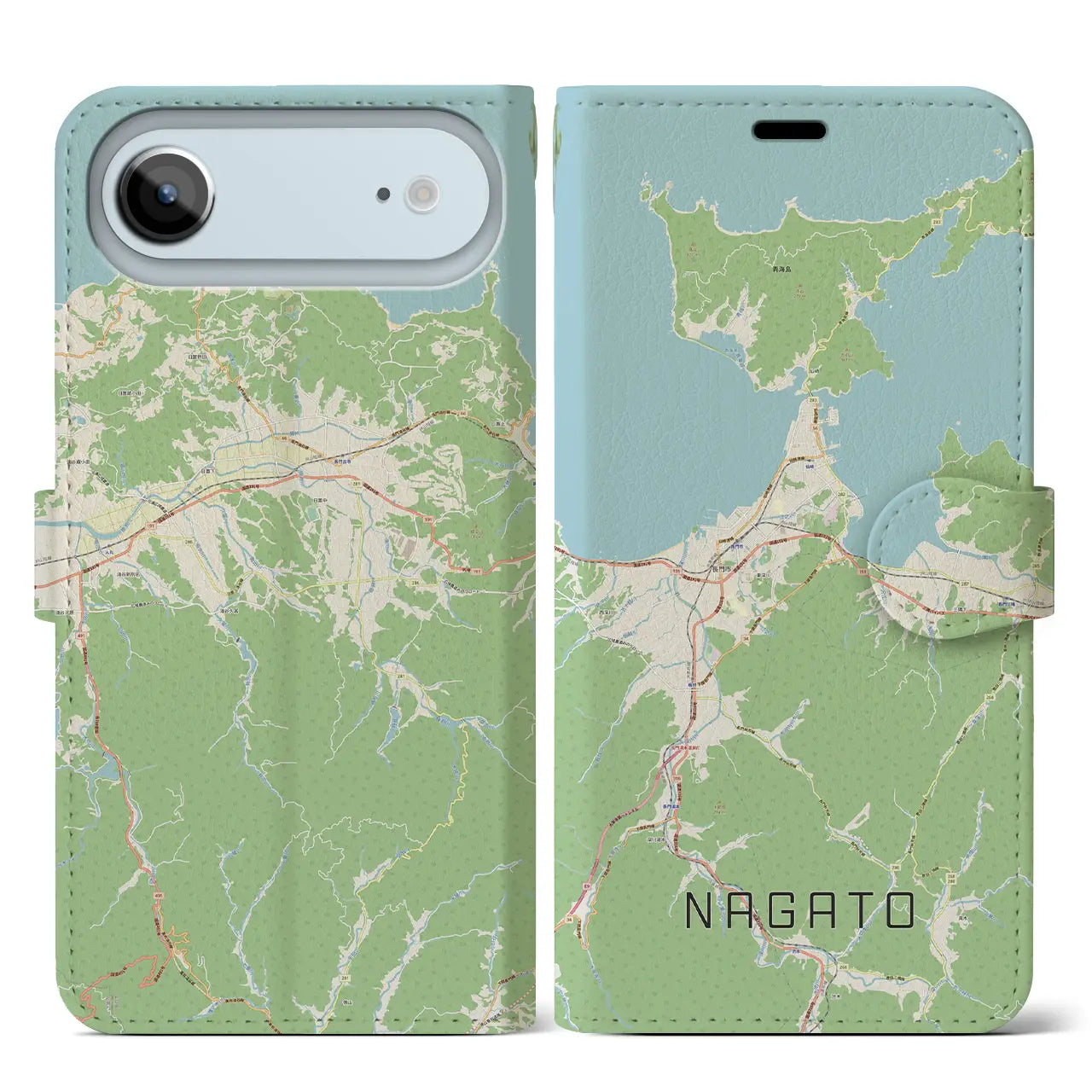 【長門（山口県）】地図柄iPhoneケース（手帳タイプ）