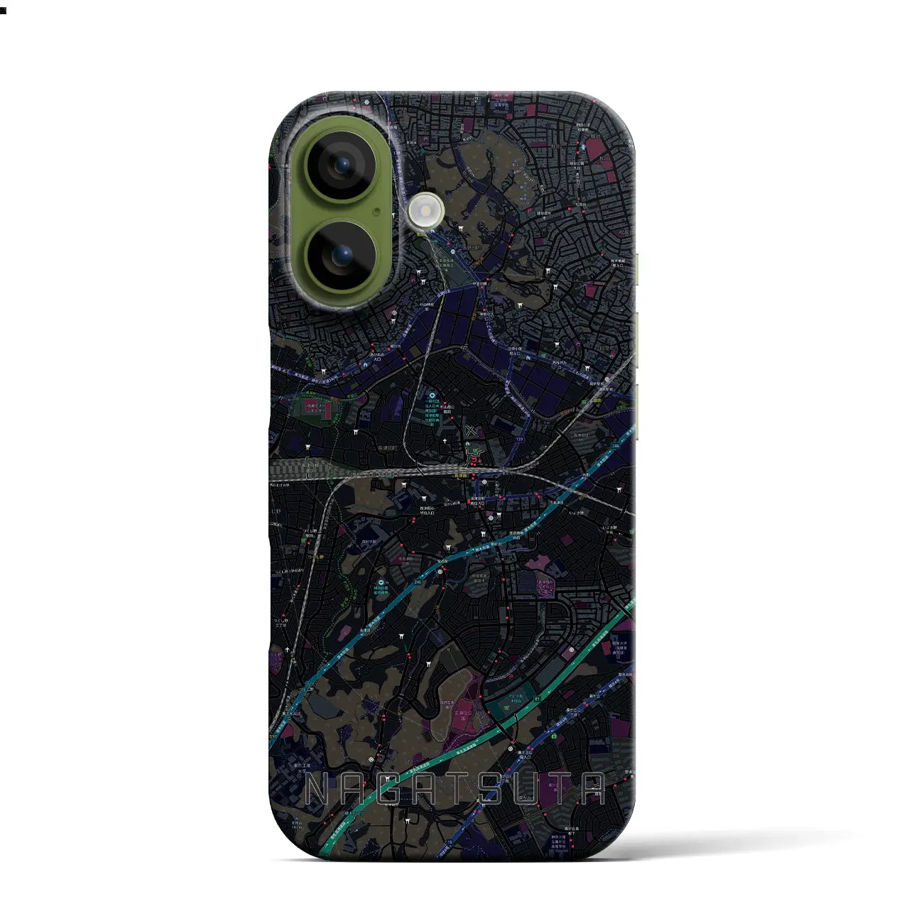 【長津田（神奈川県）】地図柄iPhoneケース（バックカバータイプ）