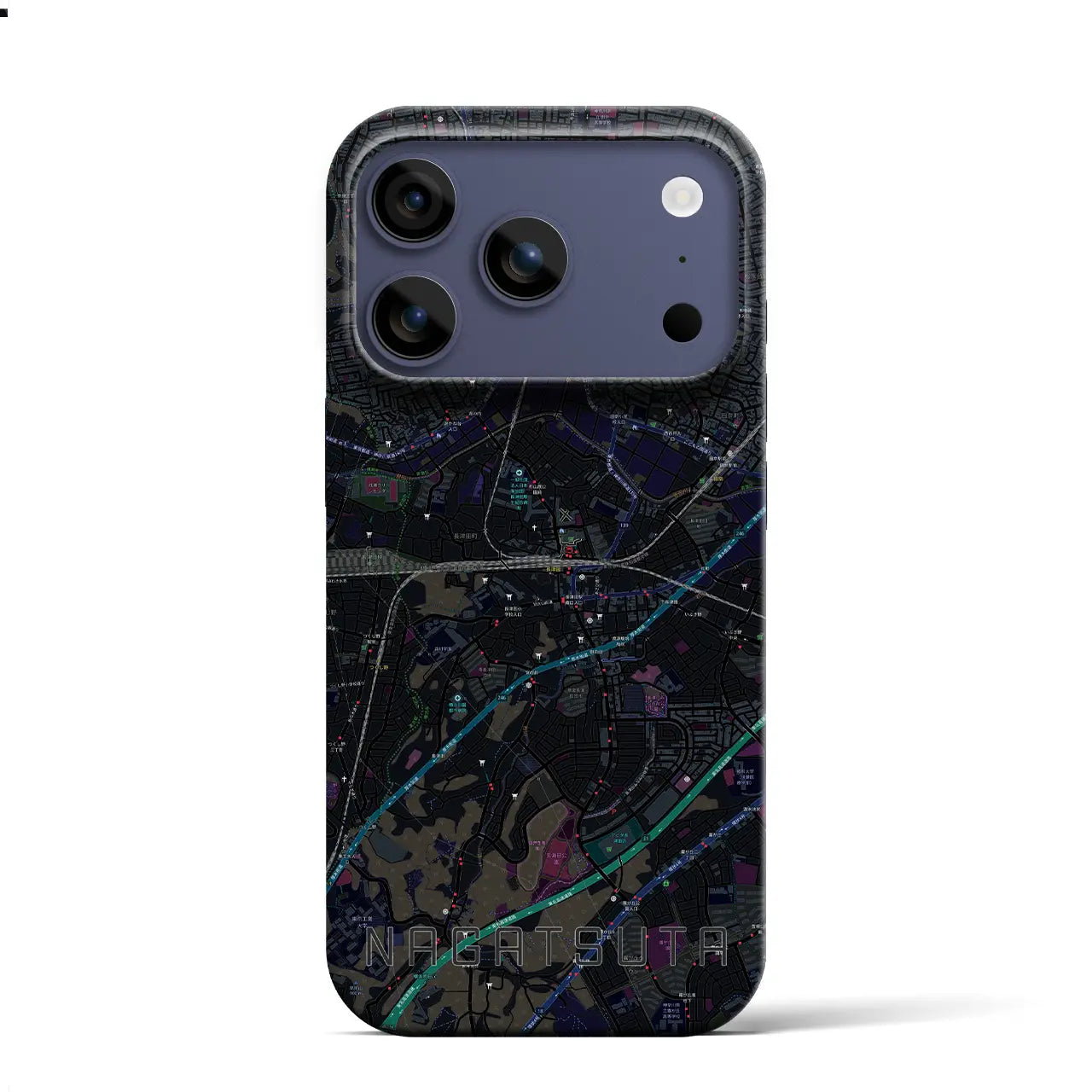 【長津田（神奈川県）】地図柄iPhoneケース（バックカバータイプ）