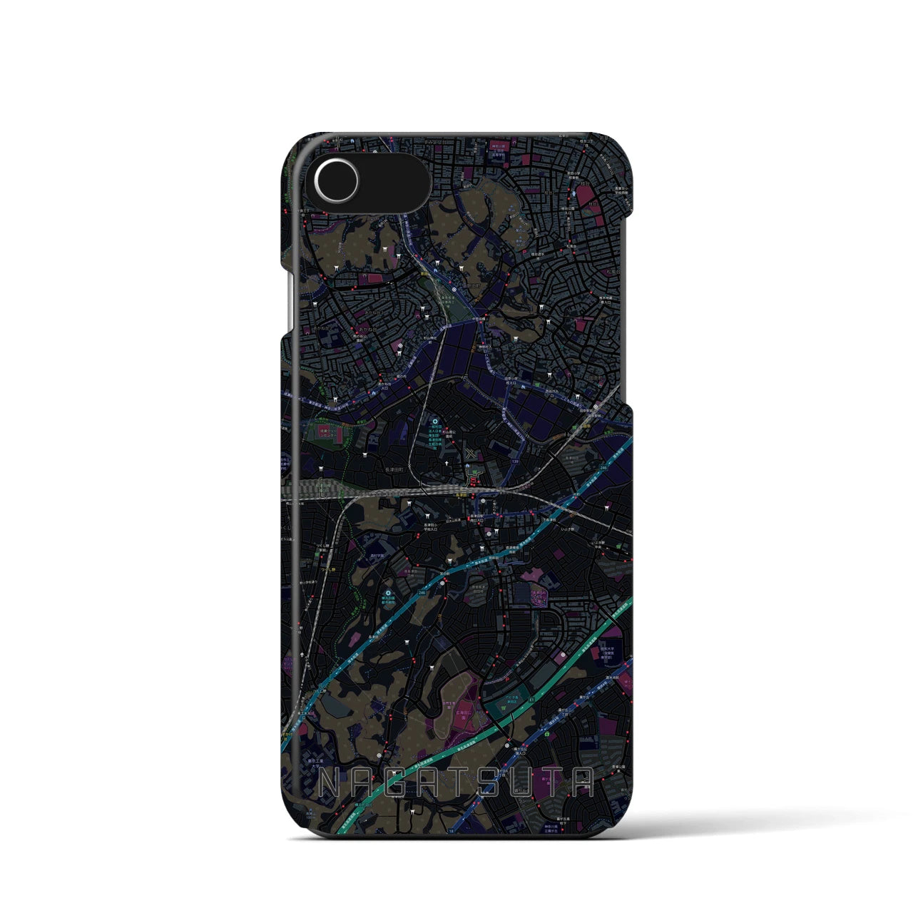 【長津田（神奈川県）】地図柄iPhoneケース（バックカバータイプ）