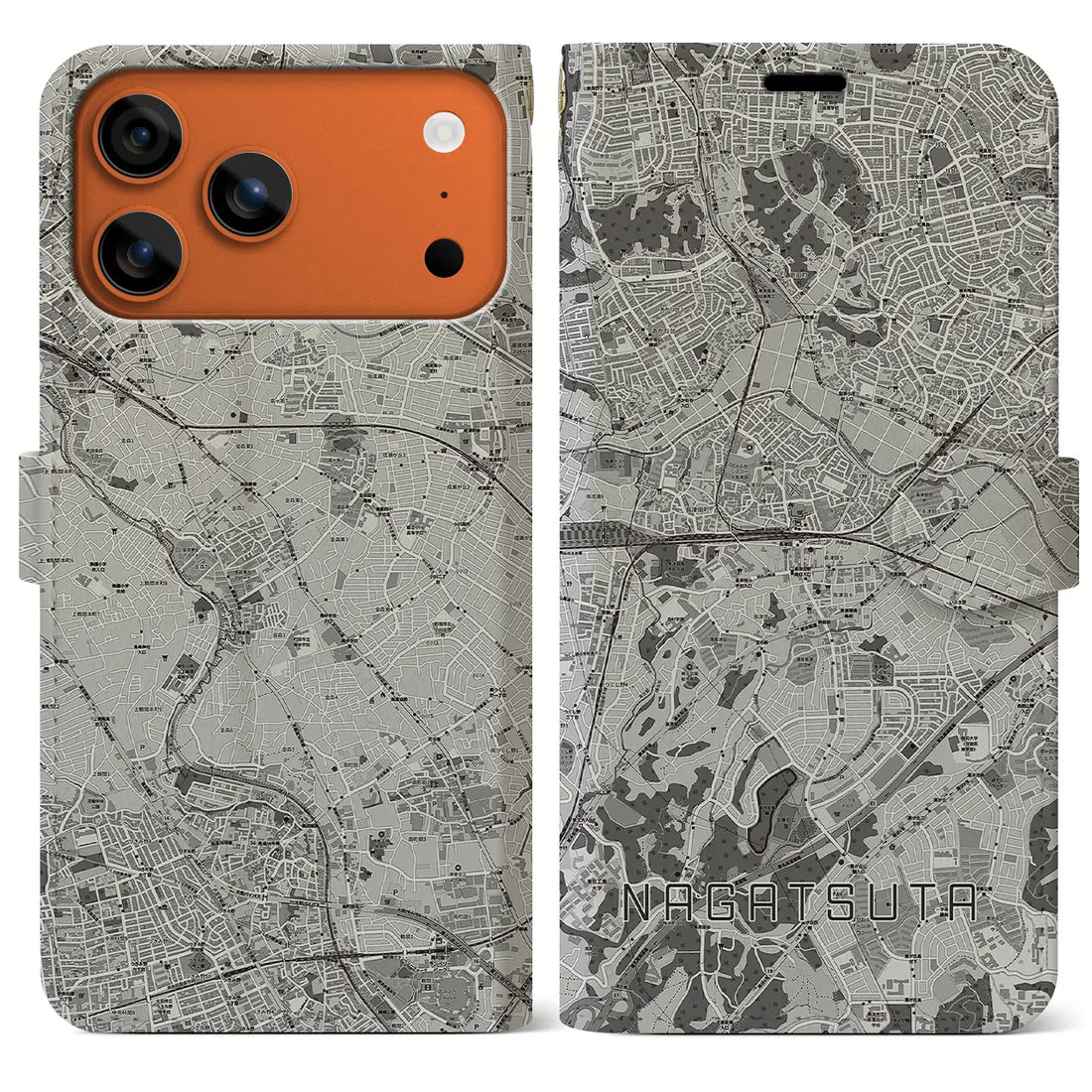 【長津田（神奈川県）】地図柄iPhoneケース（手帳タイプ）