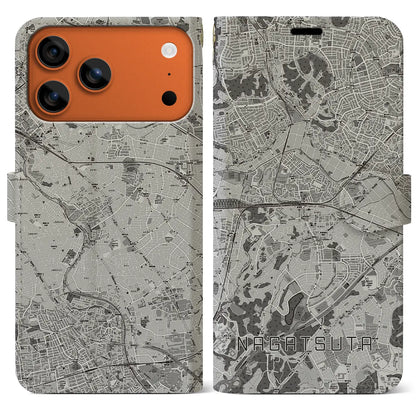 【長津田（神奈川県）】地図柄iPhoneケース（手帳タイプ）