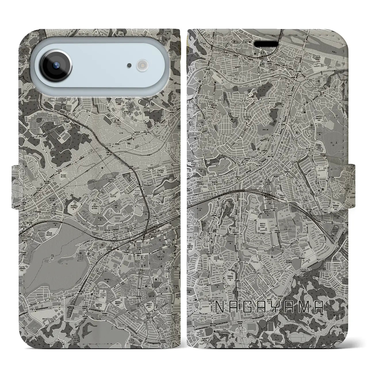 【永山（東京都）】地図柄iPhoneケース（手帳タイプ）