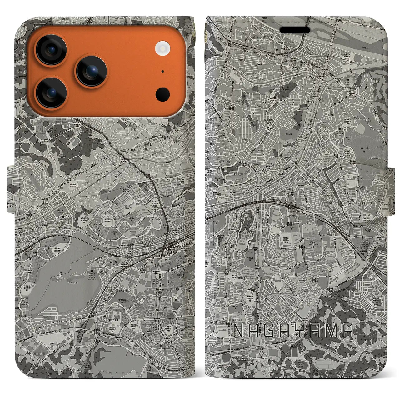 【永山（東京都）】地図柄iPhoneケース（手帳タイプ）