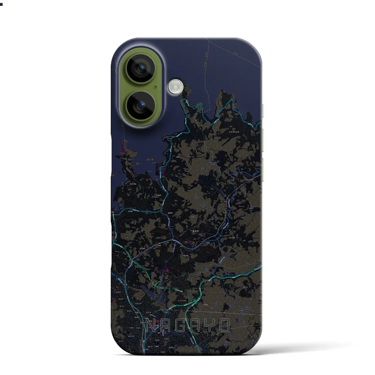 【長与（長崎県）】地図柄iPhoneケース（バックカバータイプ）