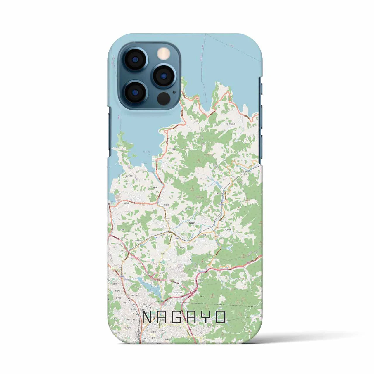 【長与（長崎県）】地図柄iPhoneケース（バックカバータイプ）