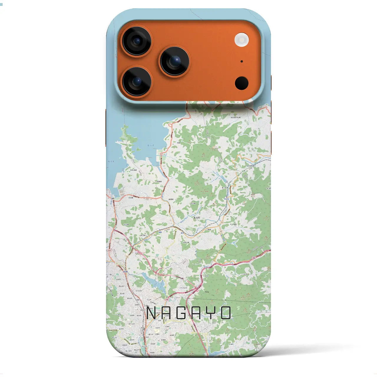 【長与（長崎県）】地図柄iPhoneケース（バックカバータイプ）
