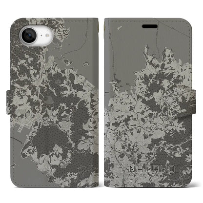 【長与（長崎県）】地図柄iPhoneケース（手帳タイプ）