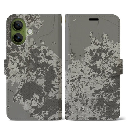 【長与（長崎県）】地図柄iPhoneケース（手帳タイプ）