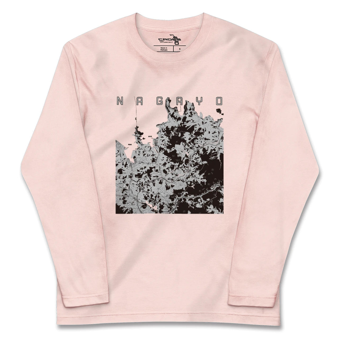 【長与(長崎県)】地図柄ロングスリーブTシャツ