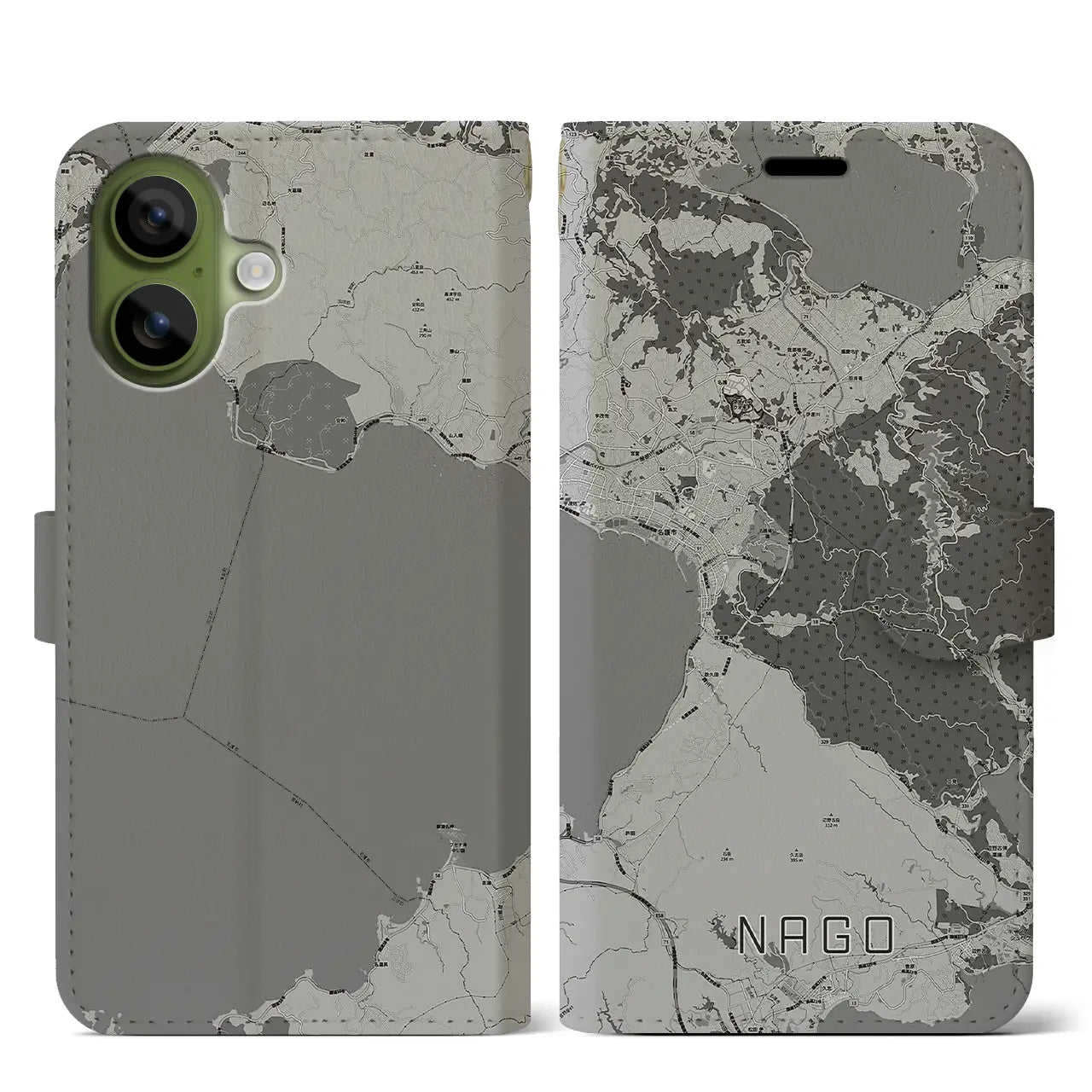 【名護（沖縄県）】地図柄iPhoneケース（手帳タイプ）