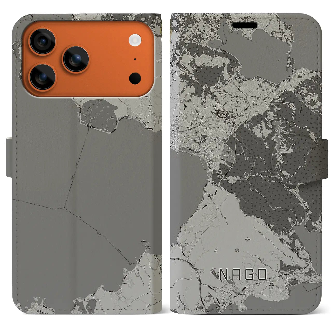 【名護（沖縄県）】地図柄iPhoneケース（手帳タイプ）