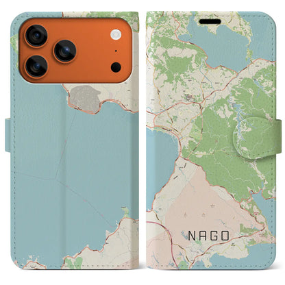 【名護（沖縄県）】地図柄iPhoneケース（手帳タイプ）