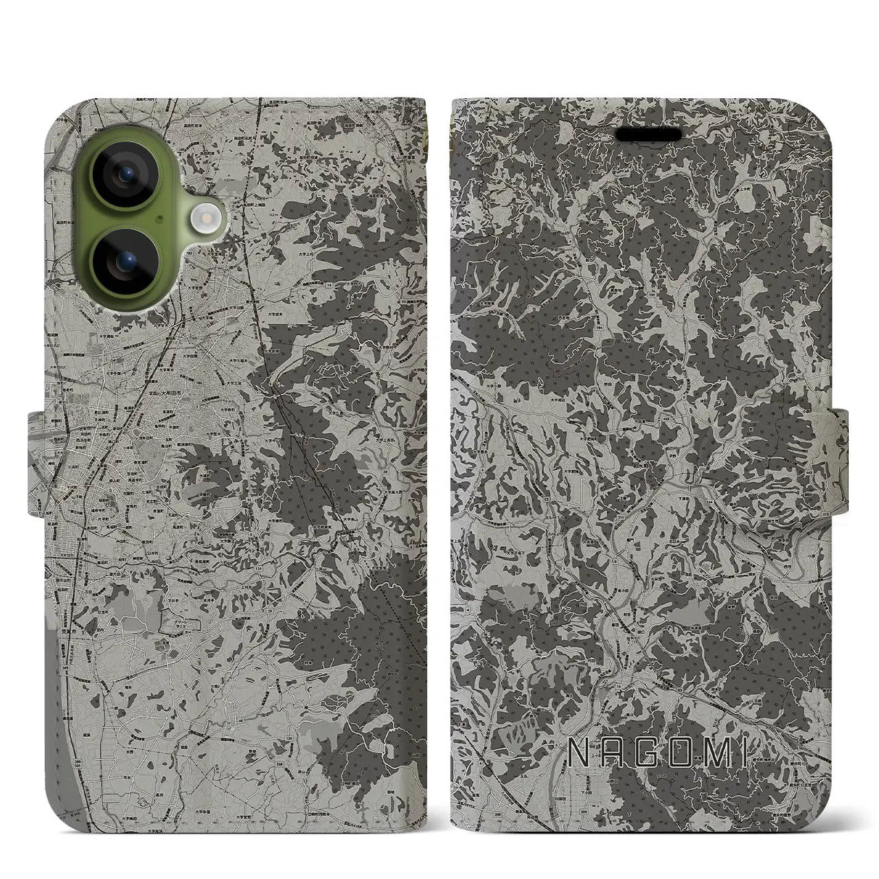 【和水（熊本県）】地図柄iPhoneケース（手帳タイプ）