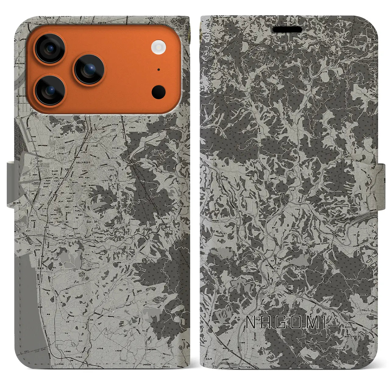 【和水（熊本県）】地図柄iPhoneケース（手帳タイプ）