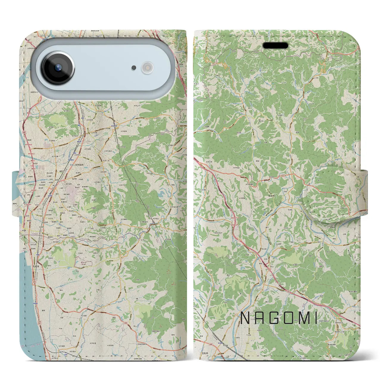 【和水（熊本県）】地図柄iPhoneケース（手帳タイプ）