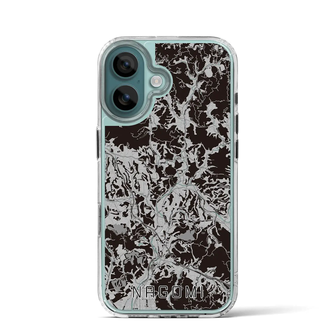 【和水(熊本県)】地図柄iPhoneケース(MagSafeタイプ)モノトーン・iPhone 16 Pro 用