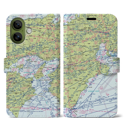 【名古屋航空図（愛知県）】航空図iPhoneケース（手帳タイプ）