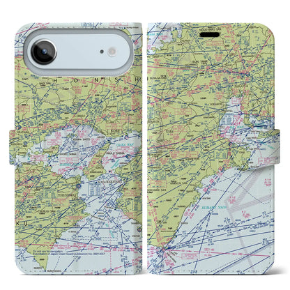 【名古屋航空図（愛知県）】航空図iPhoneケース（手帳タイプ）
