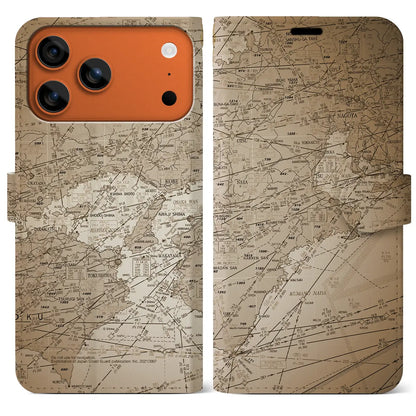 【名古屋航空図（愛知県）】航空図iPhoneケース（手帳タイプ）