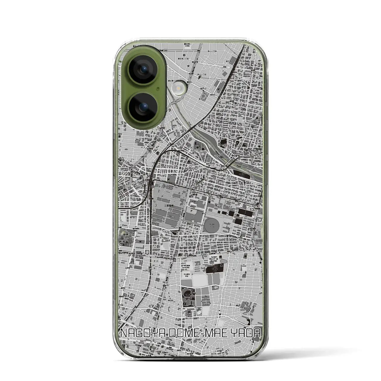 【ナゴヤドーム前矢田（愛知県）】地図柄iPhoneケース（クリアタイプ）
