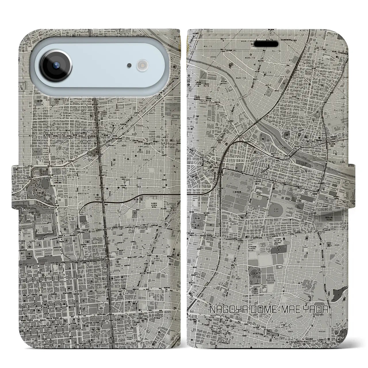 【ナゴヤドーム前矢田（愛知県）】地図柄iPhoneケース（手帳タイプ）