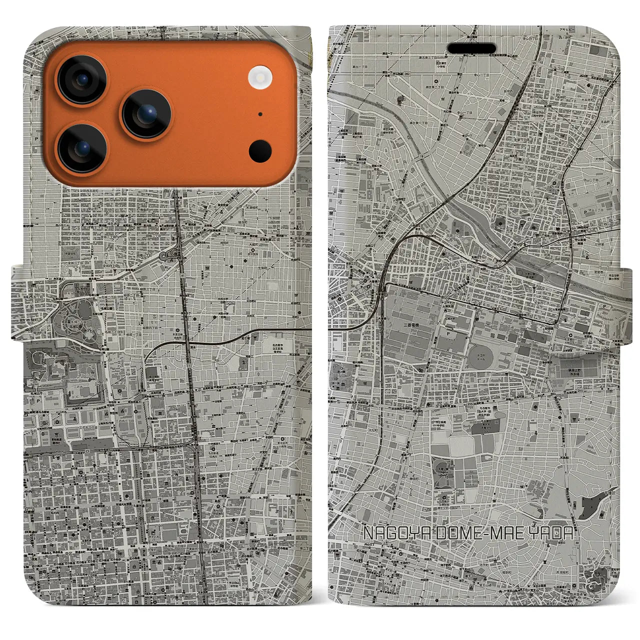 【ナゴヤドーム前矢田（愛知県）】地図柄iPhoneケース（手帳タイプ）