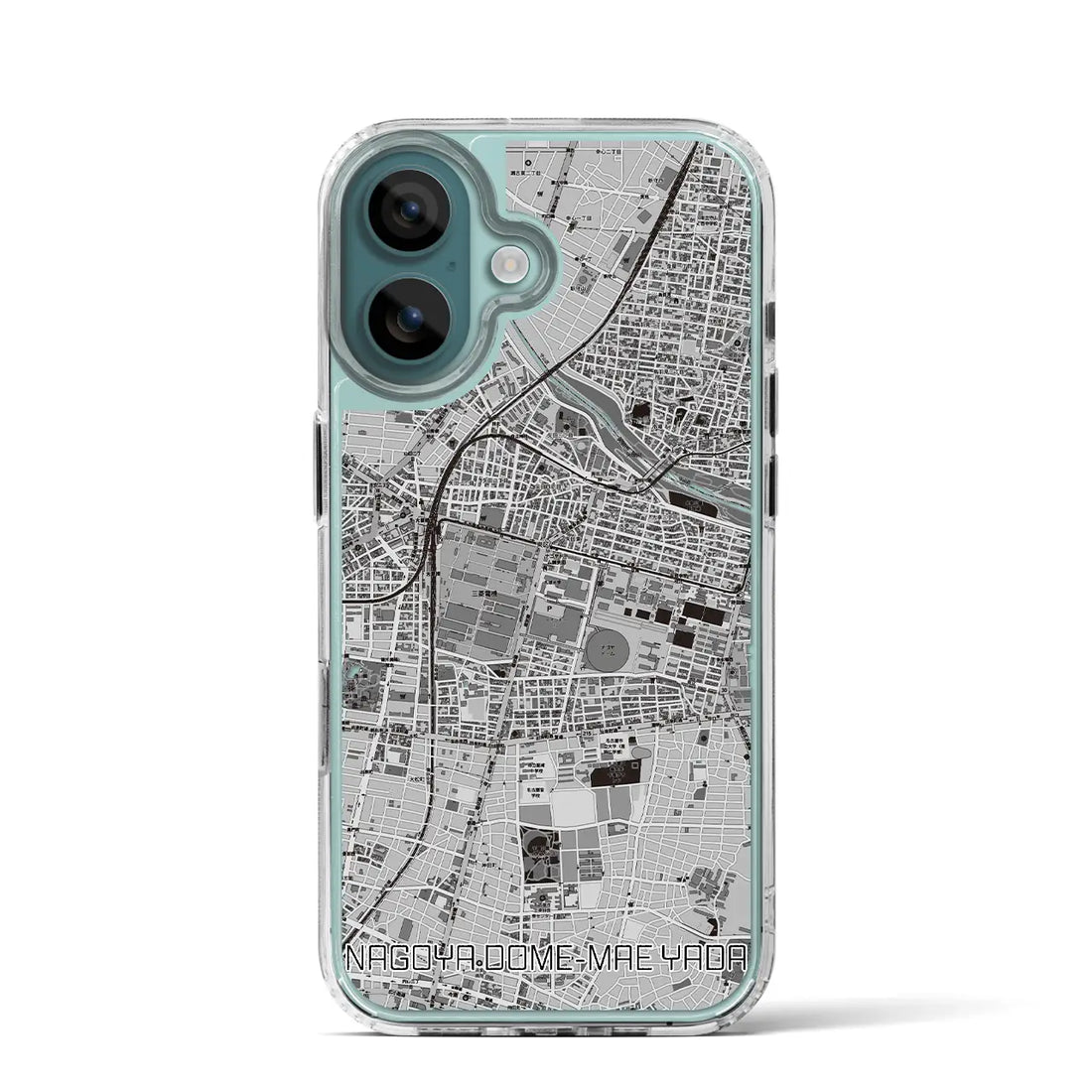 【ナゴヤドーム前矢田（愛知県）】地図柄iPhoneケース（MagSafeタイプ）モノトーン・iPhone 16 Pro 用