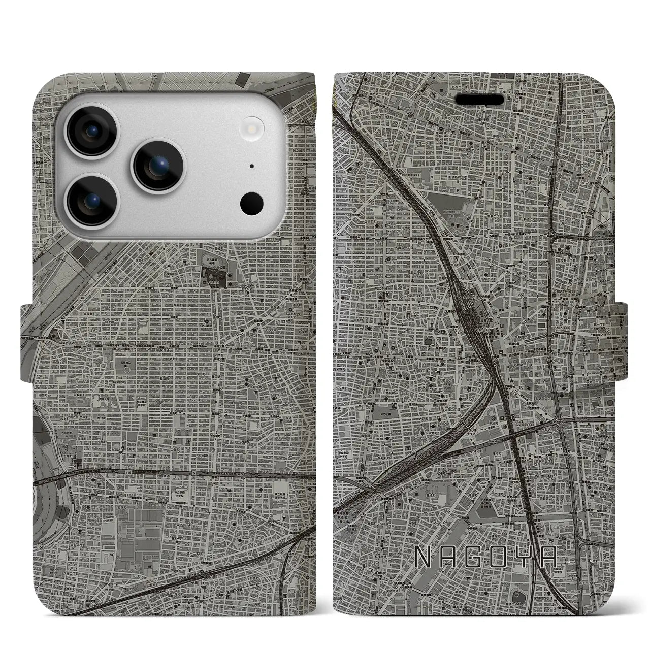 【名古屋2（愛知県）】地図柄iPhoneケース（手帳タイプ）