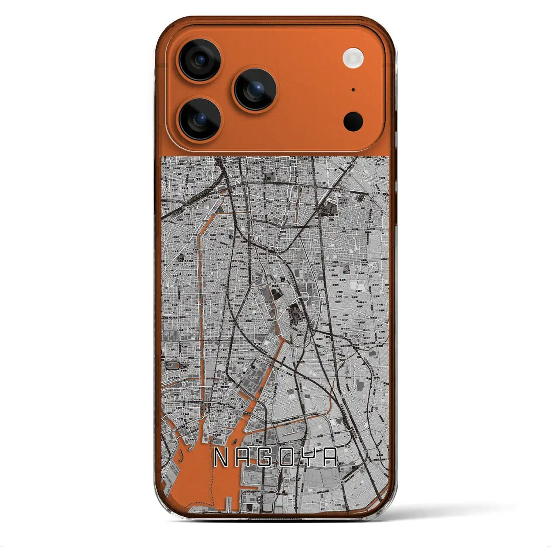 【名古屋（愛知県）】地図柄iPhoneケース（クリアタイプ）モノトーン・iPhone 17 Pro Max 用