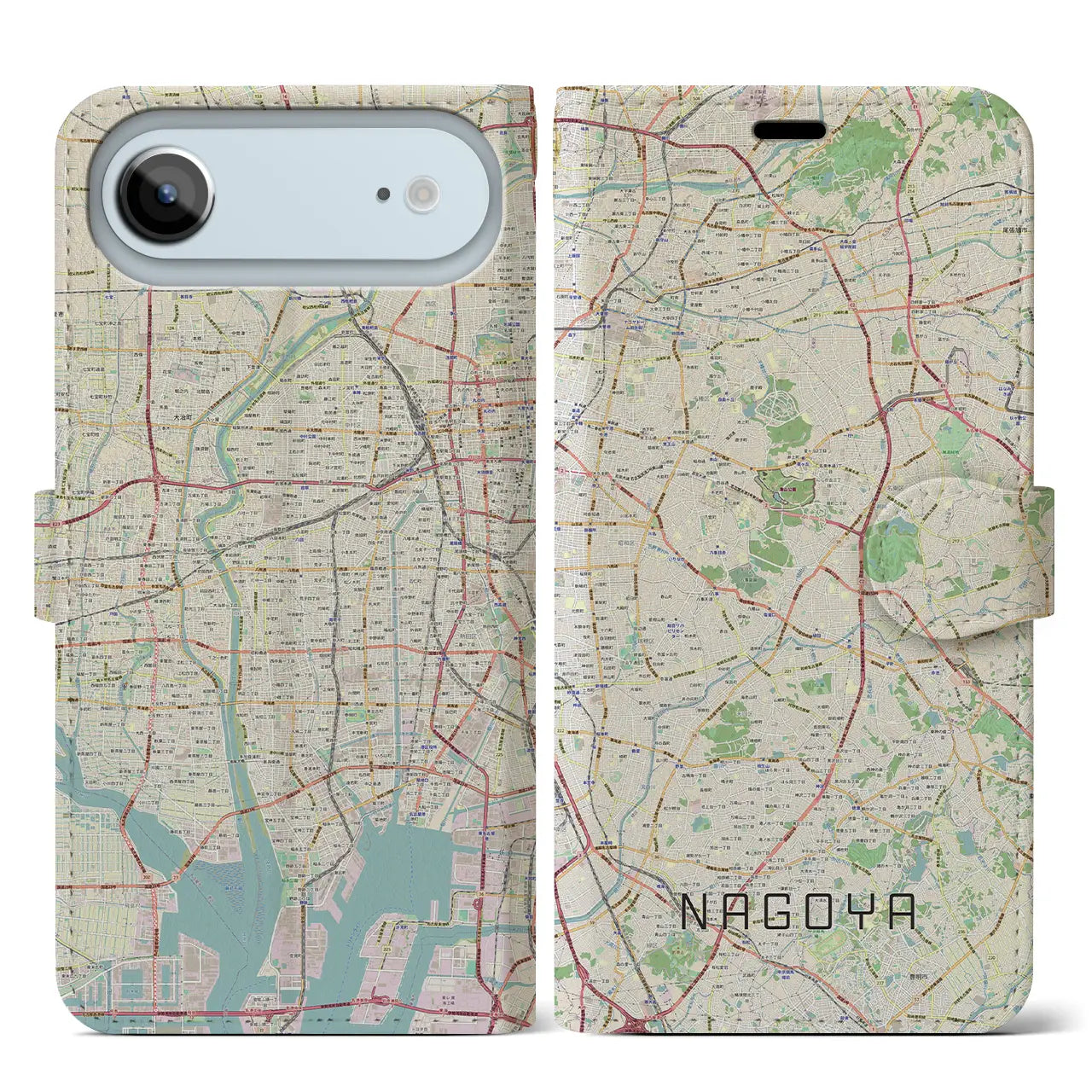 【名古屋（愛知県）】地図柄iPhoneケース（手帳タイプ）