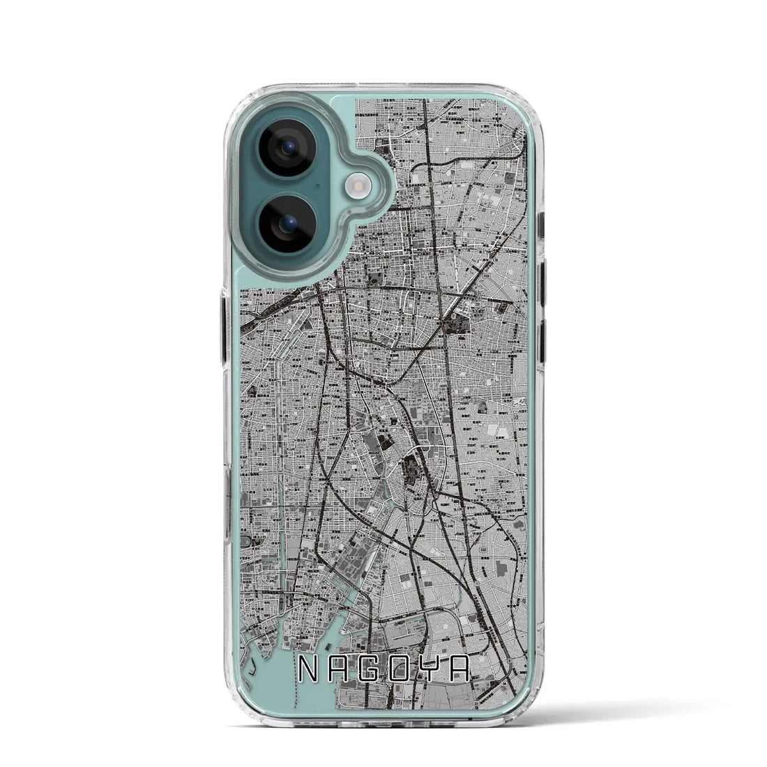 【名古屋(愛知県)】地図柄iPhoneケース(MagSafeタイプ)モノトーン・iPhone 16 Pro 用