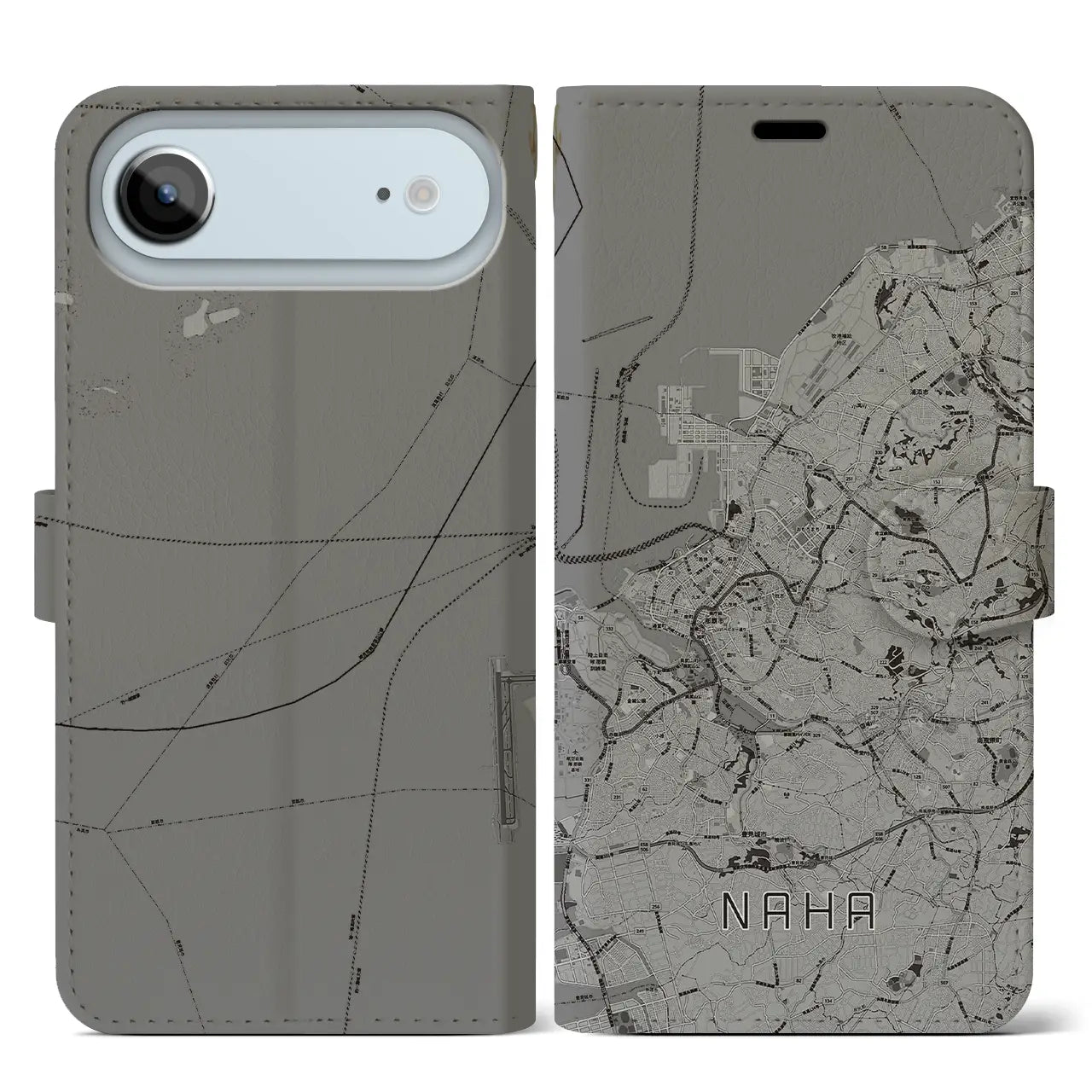 【那覇（沖縄県）】地図柄iPhoneケース（手帳タイプ）
