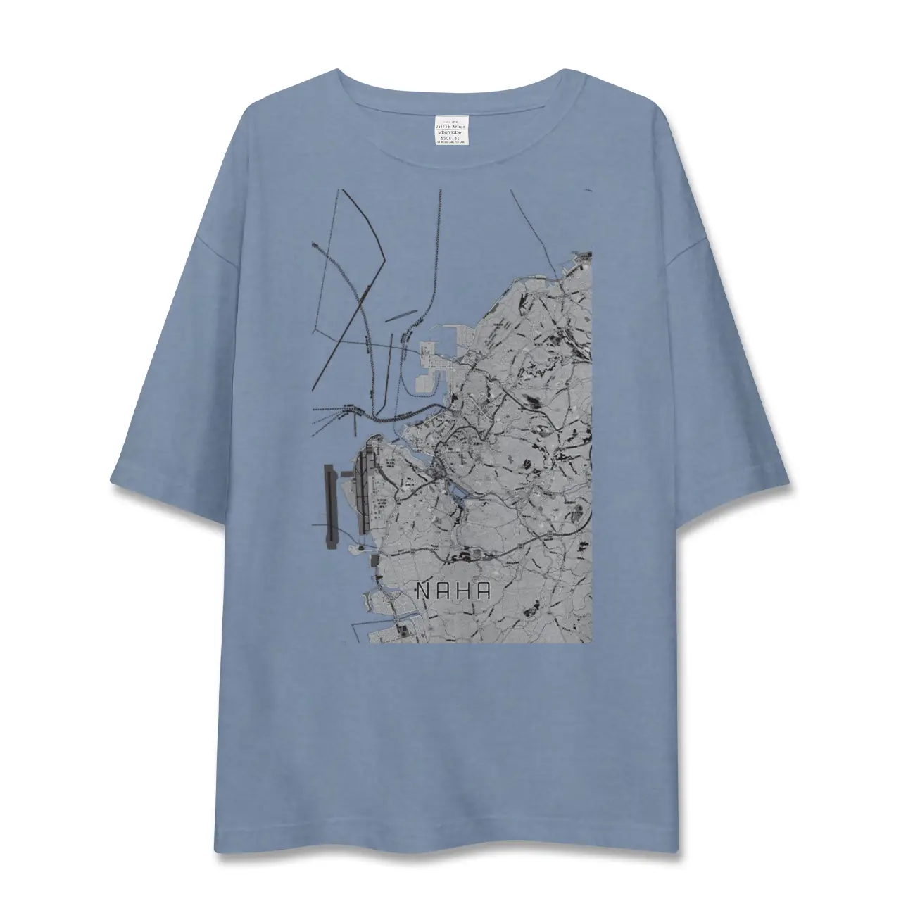 【那覇（沖縄県）】地図柄ビッグシルエットTシャツ