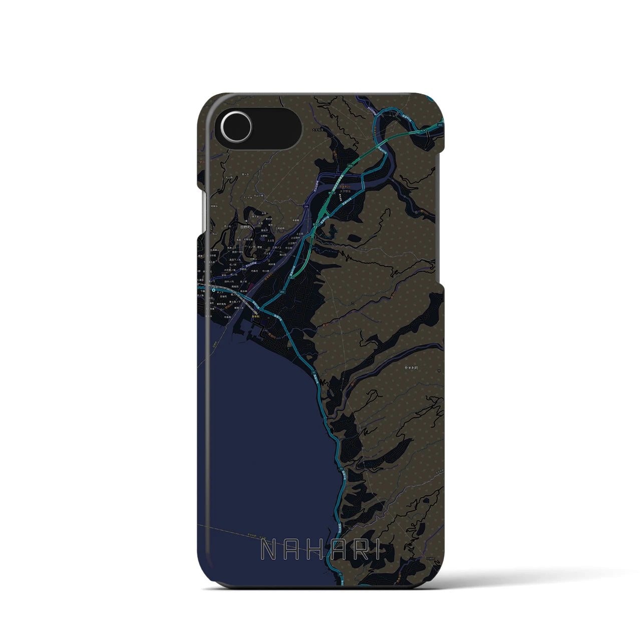 【奈半利（高知県）】地図柄iPhoneケース（バックカバータイプ）