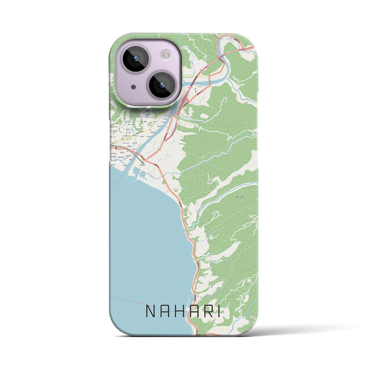 【奈半利（高知県）】地図柄iPhoneケース（バックカバータイプ）