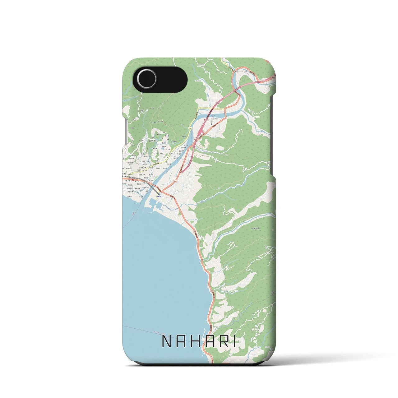 【奈半利（高知県）】地図柄iPhoneケース（バックカバータイプ）