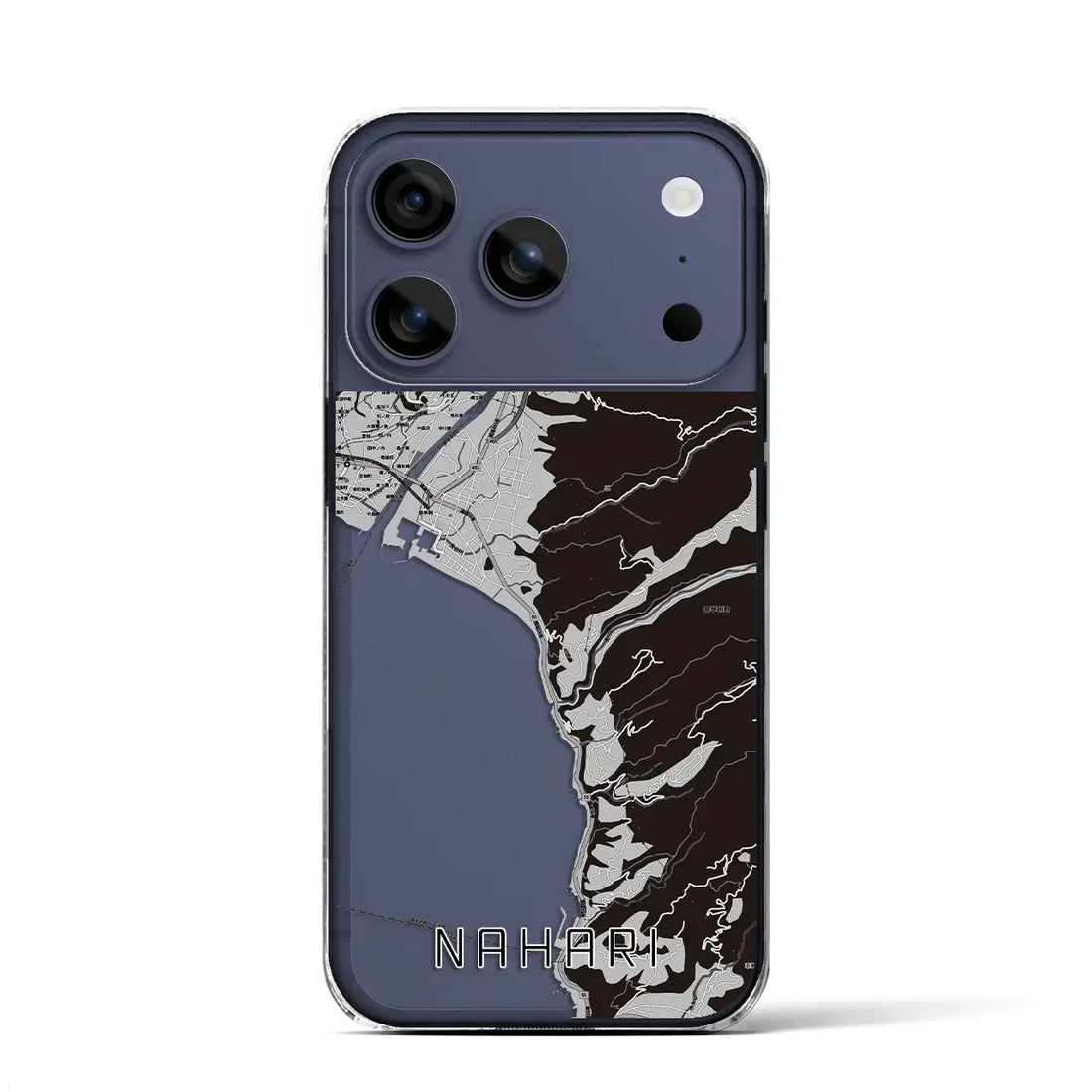 【奈半利（高知県）】地図柄iPhoneケース（クリアタイプ）モノトーン・iPhone 17 Pro Max 用