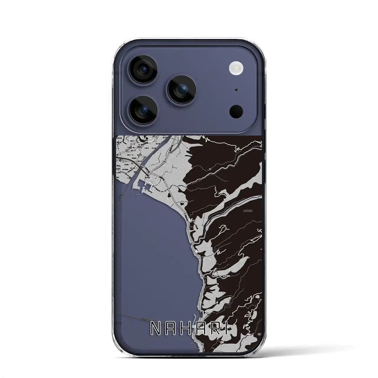 【奈半利（高知県）】地図柄iPhoneケース（クリアタイプ）モノトーン・iPhone 17 Pro Max 用