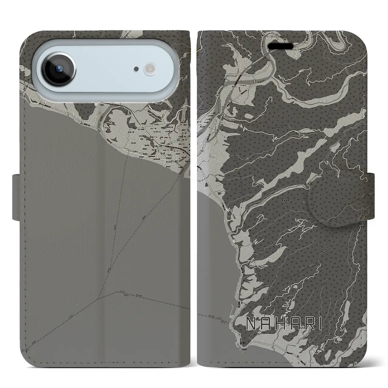 【奈半利（高知県）】地図柄iPhoneケース（手帳タイプ）