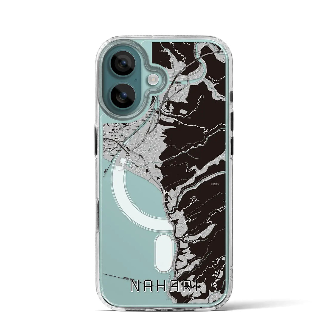 【奈半利（高知県）】地図柄iPhoneケース（MagSafeタイプ）モノトーン・iPhone 16 Pro 用