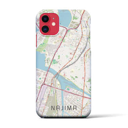 【名島（福岡県）】地図柄iPhoneケース（バックカバータイプ）