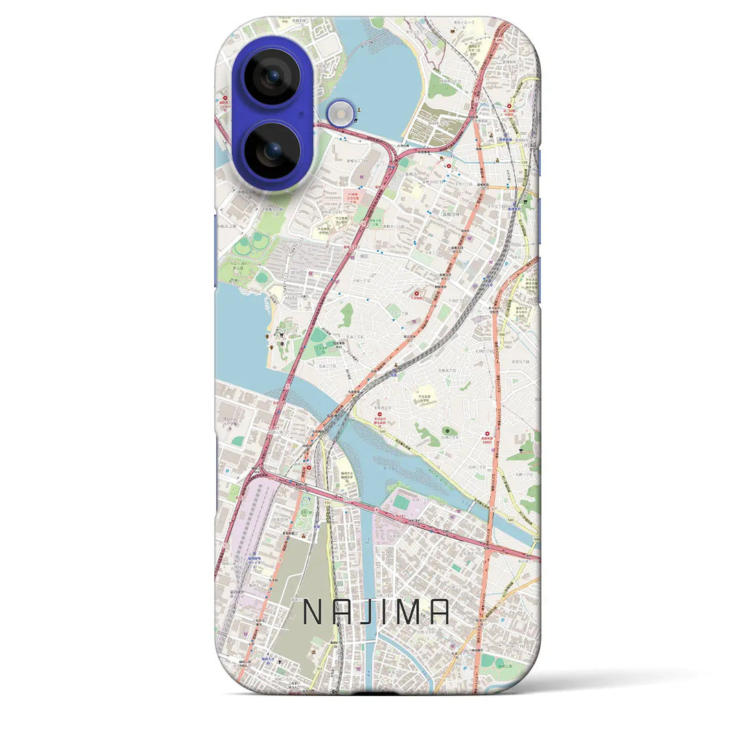 【名島(福岡県)】地図柄iPhoneケース(バックカバータイプ)ナチュラル・iPhone 16 Pro Max 用