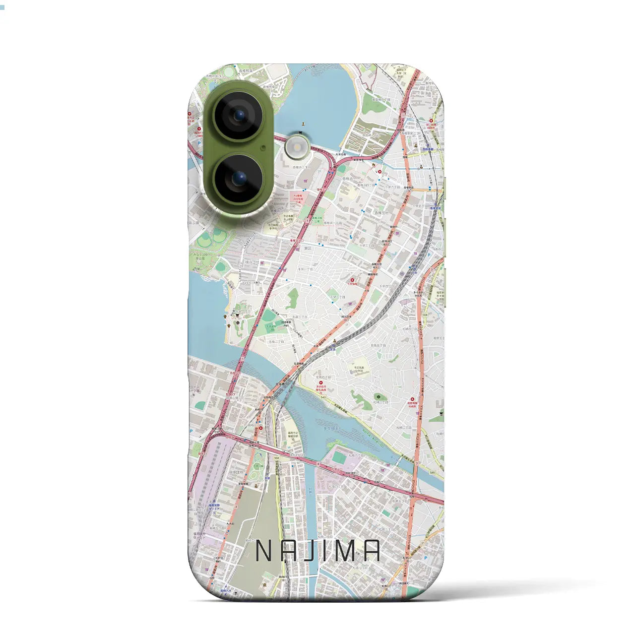 【名島（福岡県）】地図柄iPhoneケース（バックカバータイプ）