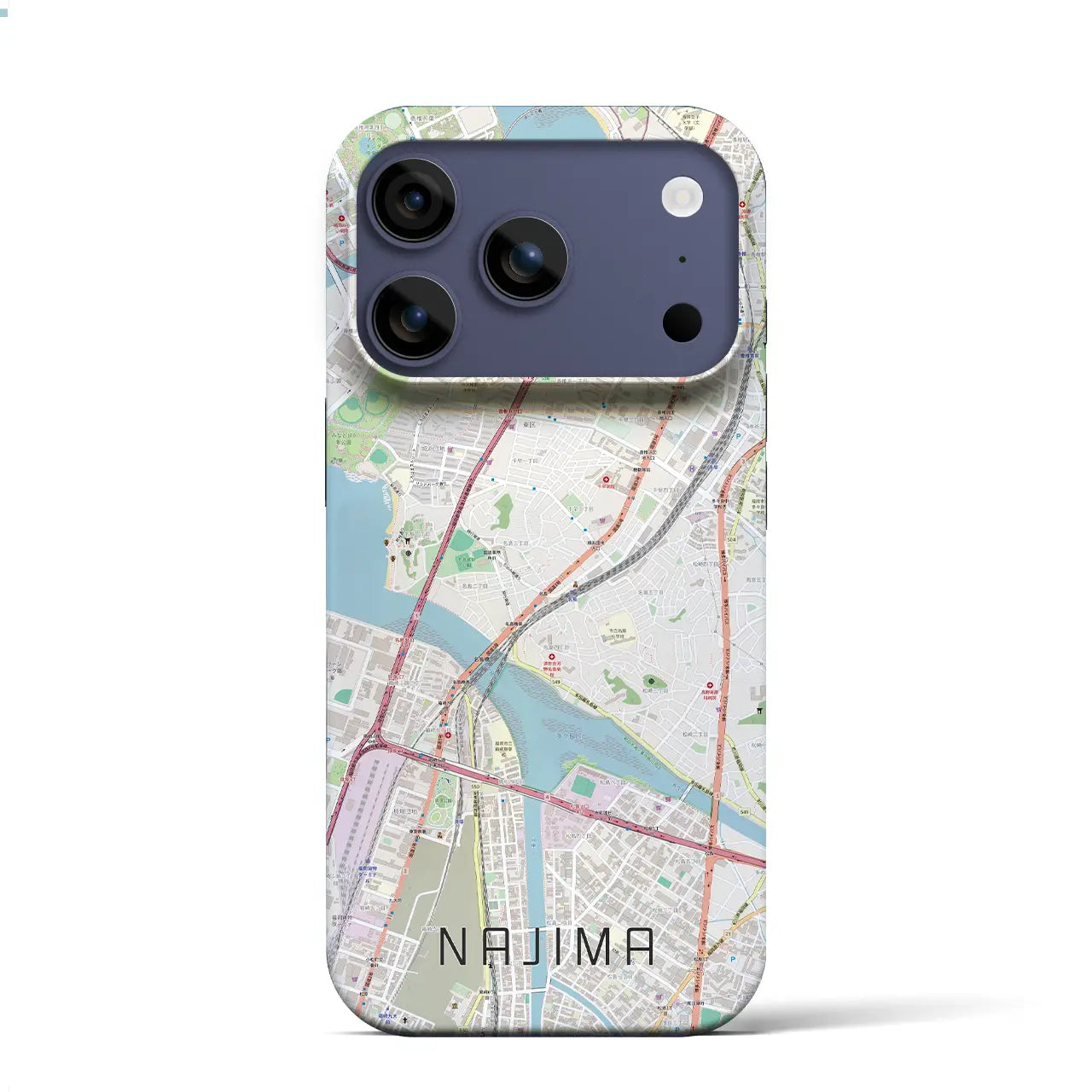 【名島（福岡県）】地図柄iPhoneケース（バックカバータイプ）